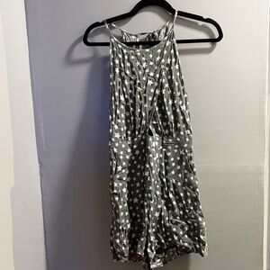 Green Star Romper w Center Cutout